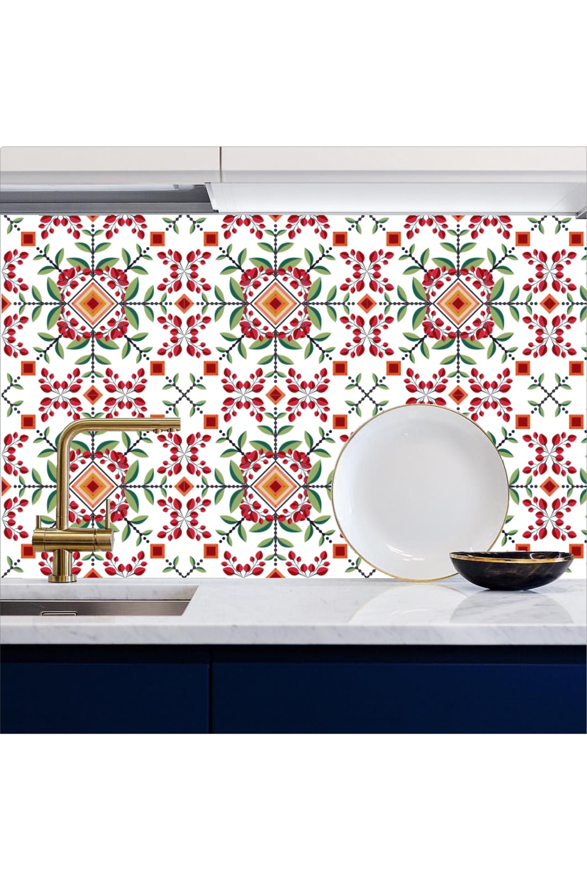 Mutfak Tezgah Arası Kendinden Yapışkanlı Folyo Kaplama Taş Desen 60cm X100cm