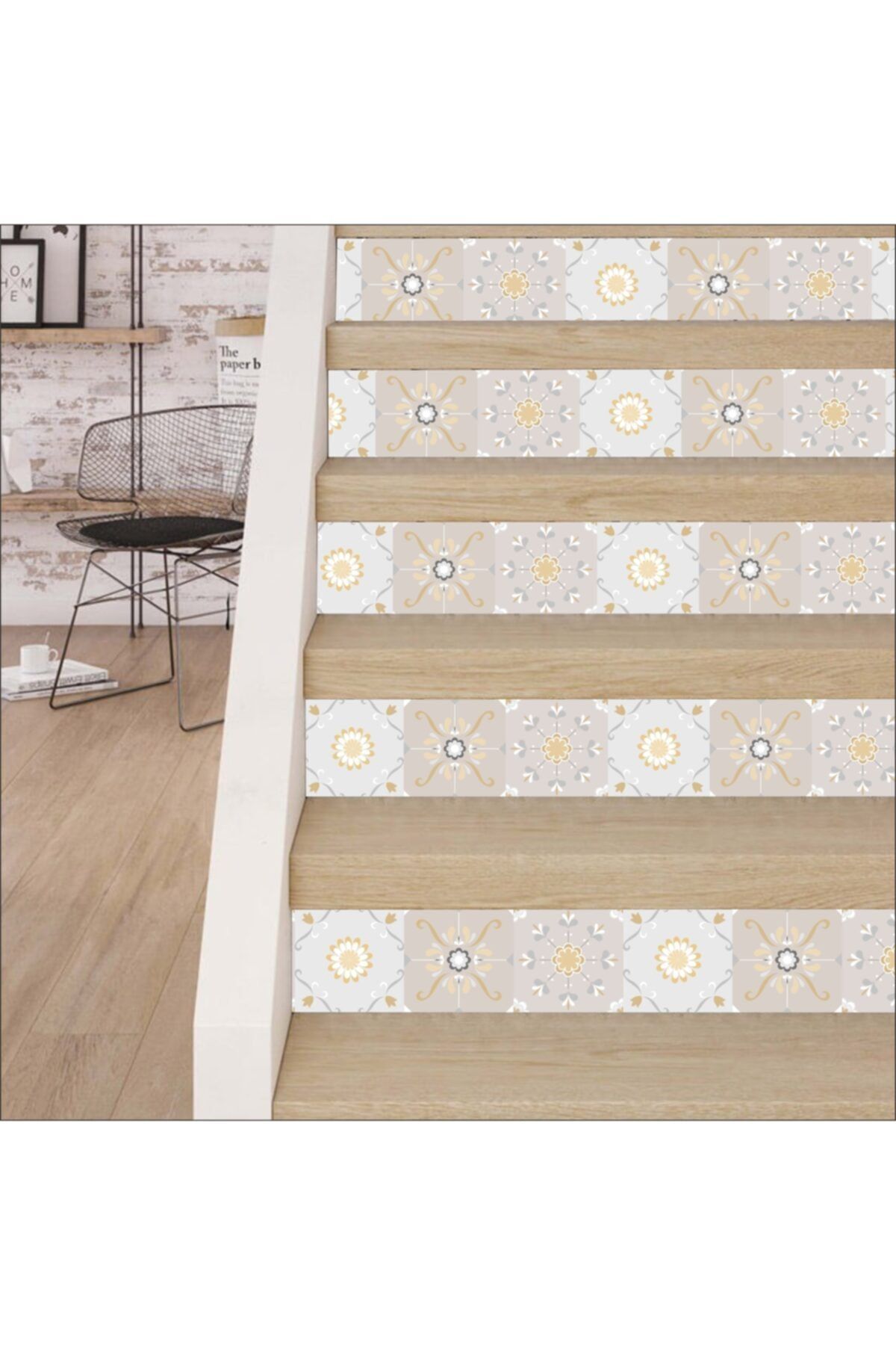 Merdiven Sticker Kendinden Yapışkanlı Folyo Kaplama 5 Adet 18 Cm X 120 Cm