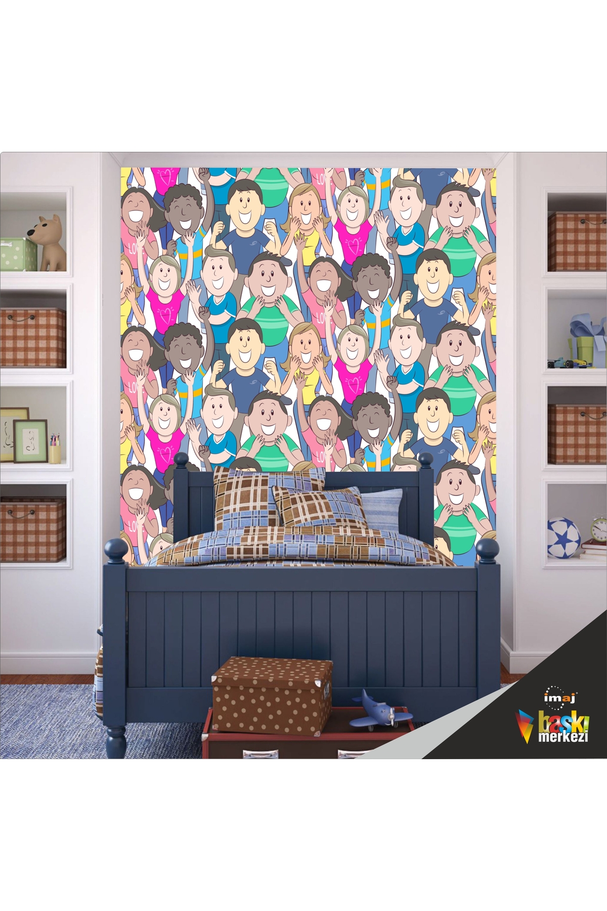 Çocuk Odası Duvar Kendinden Yapışkanlı Kaplama Folyosu 50cm x 300cm