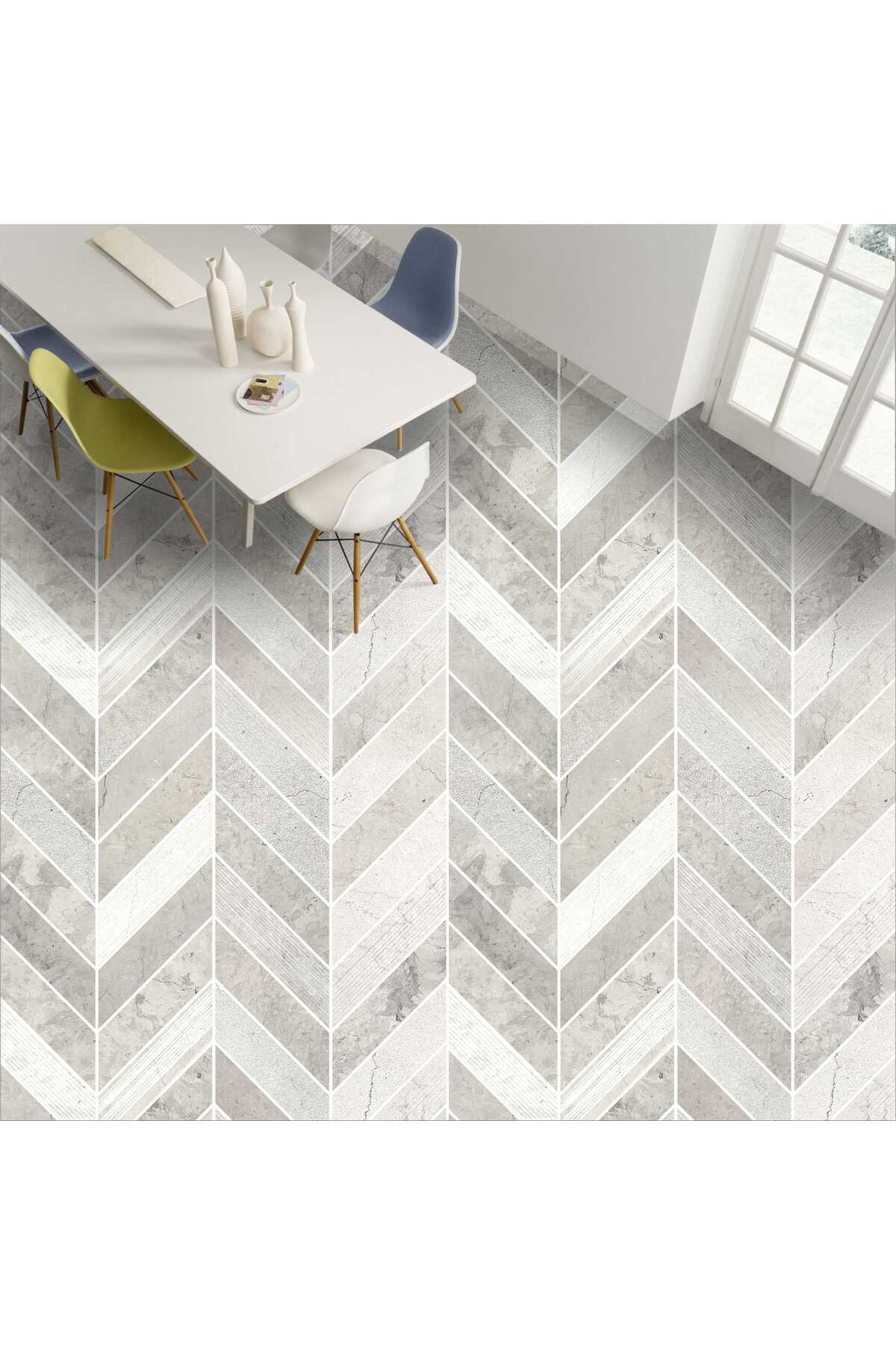 Yer Kaplama Folyosu Kendinden Yapışkanlı Laminasyonlu Taş Desen 60cm X 100cm