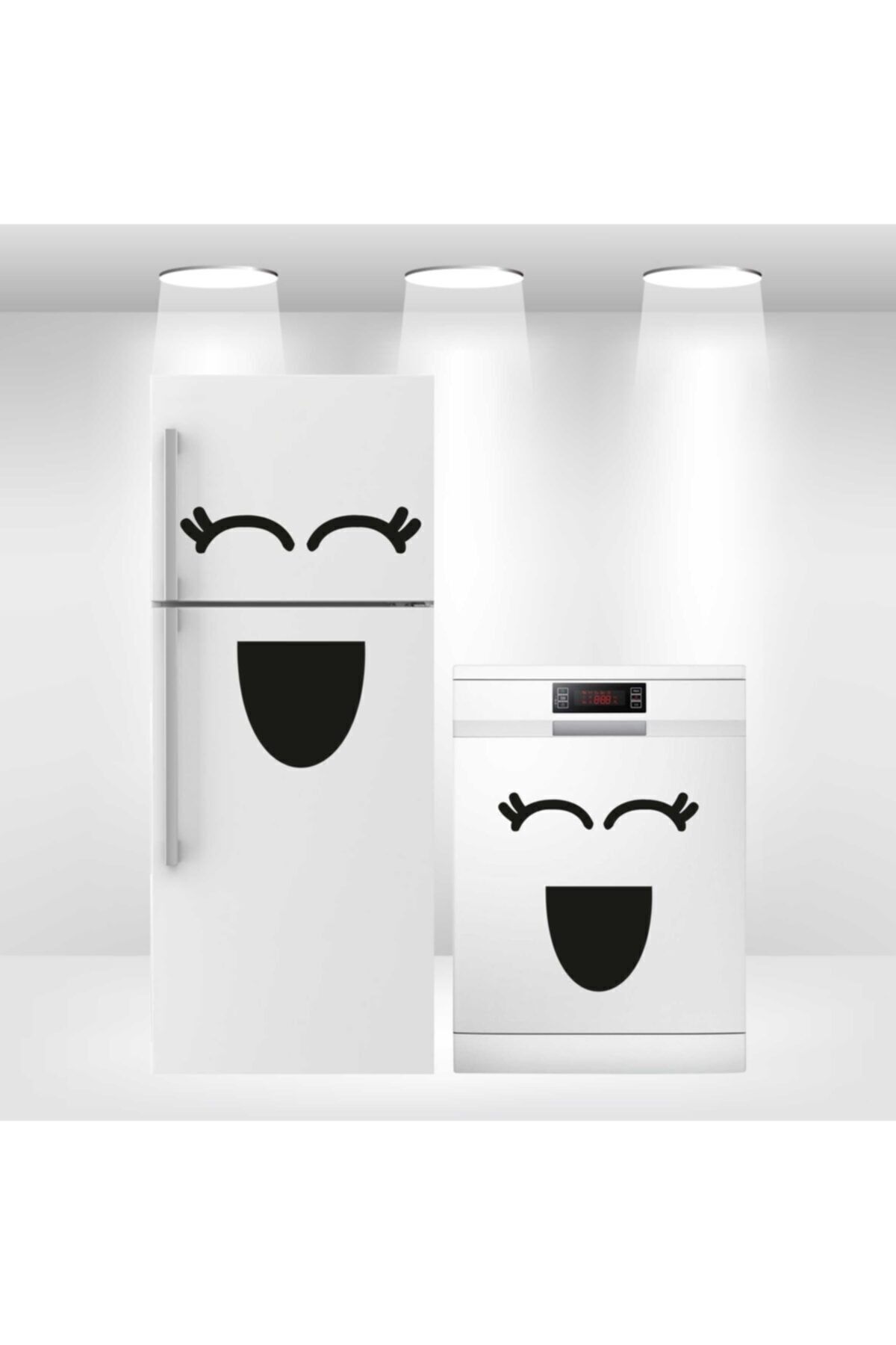 Buzdolabı Ve Bulaşık Makinesi Kapak Sticker Kendinden Yapışkanlı Folyo Kaplama Gülücük