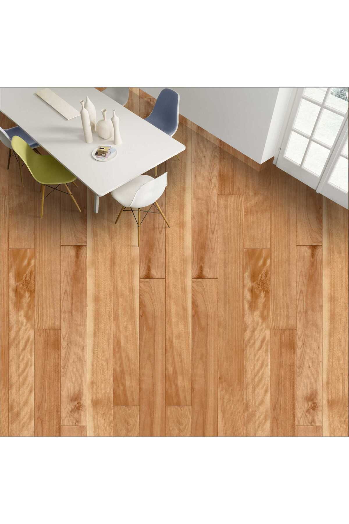 Yer Kaplama Folyosu Kendinden Yapışkanlı Laminasyonlu Ahşap Parke Desen 60cm X 100cm
